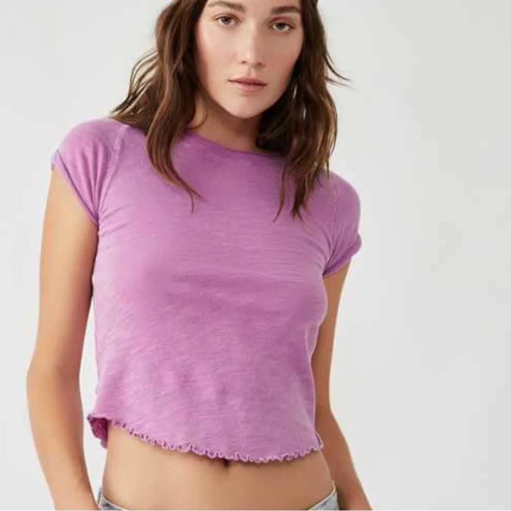NWT Free People We The Free BE MY BABY tee (mauve / pink) — size LARGE (L) $38